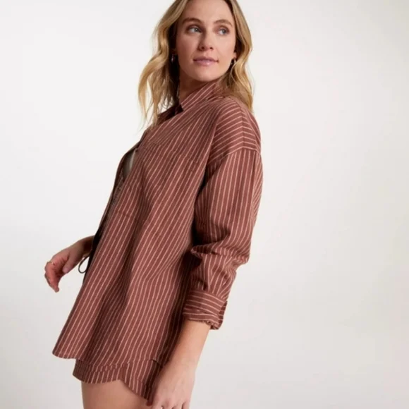 Calia By Carrie Underwood Oversized Long Sleeve Button Down Swim Cover Up NWT - Picture 2 of 7